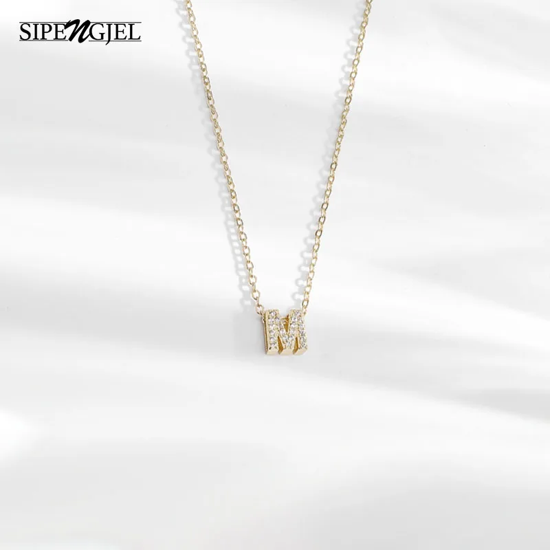 Женское Ожерелье с надписью SIPENGJEL золотое ожерелье буквенным принтом в виде букв