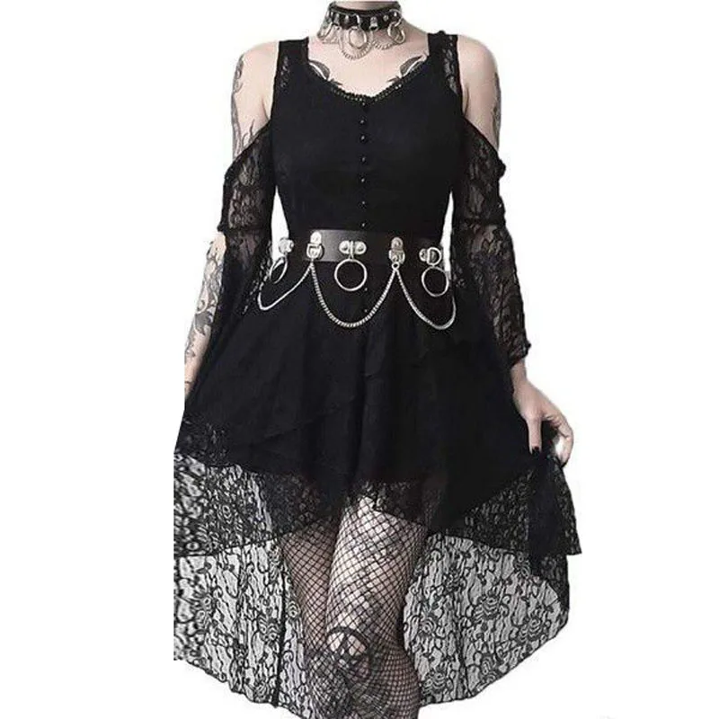 Сексуальное платье с открытыми плечами и длинным рукавом на Хэллоуин женские