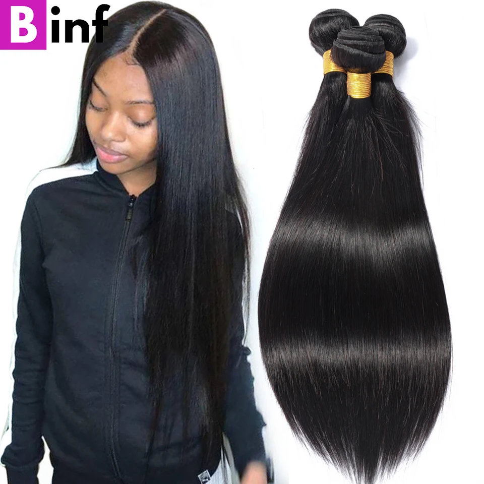Волосы BINF индийские прямые пучки волос 100% человеческие натуральный цвет можно
