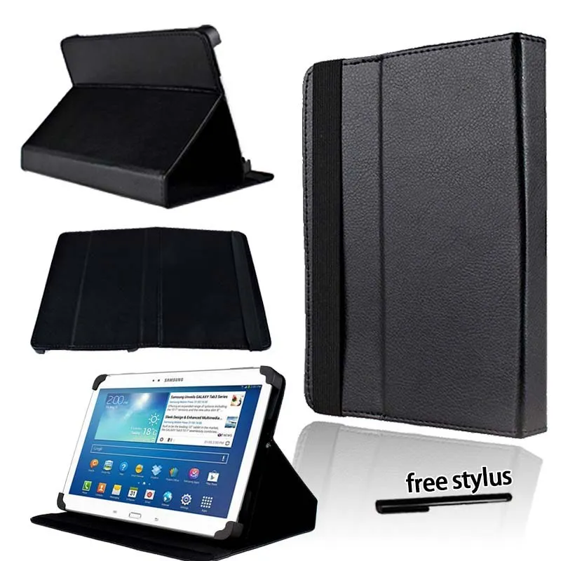 Black KK&LL для samsung Galaxy Tab 3 10,1 p5200 GT-P5210 кожаный чехол-книжка для планшета+ Бесплатный стилус - Цвет: Black