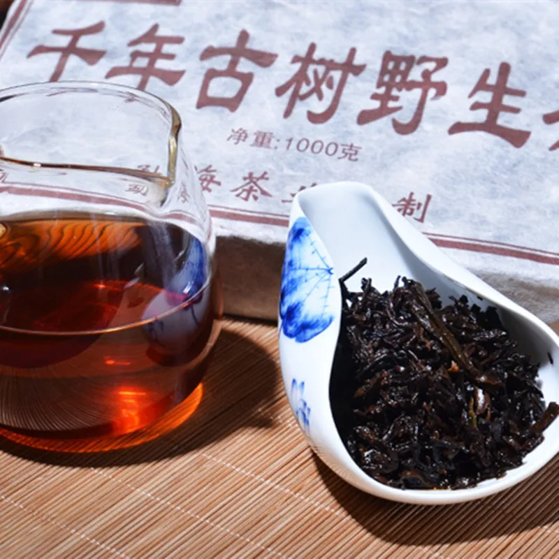 

1998 Years 1Kg Chinese Tea Yunnan Old Ripe Pu'er Tea China Tea Health Care Pu-erh Tea Brick For Weight Lose Tea