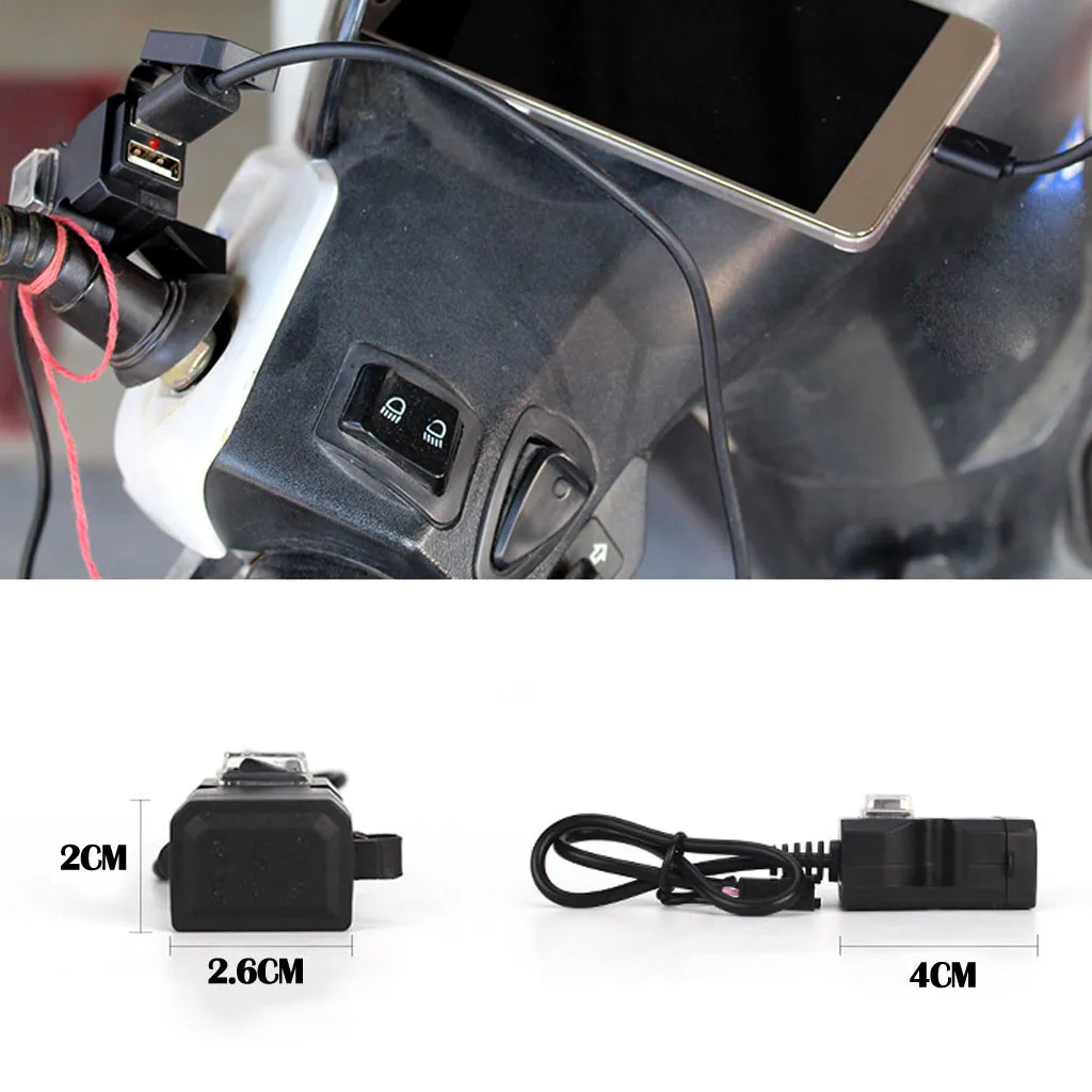 Зарядное устройство на руль мотоцикла 12 В два порта USB водонепроницаемый адаптер
