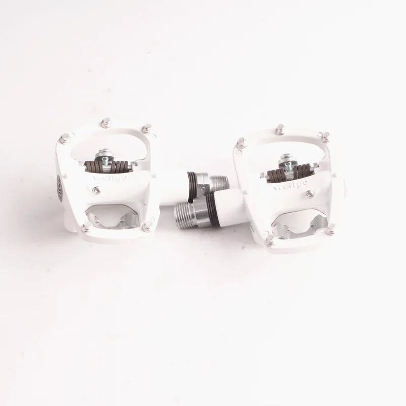 white Wellgo R120B MTB Горный шоссейный велосипед без клипса педали с шипами SPD совместимый велосипед алюминиевый сплав самофиксирующаяся педаль - Цвет: white