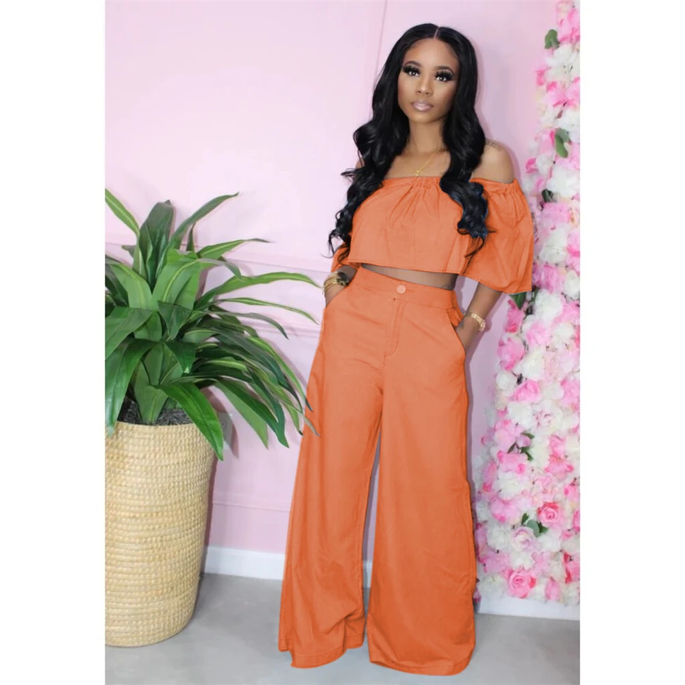 

Xy8024 Europe the United States spring and summer women's wide foot loose high waist wrapped chest two-piece denim spot supply