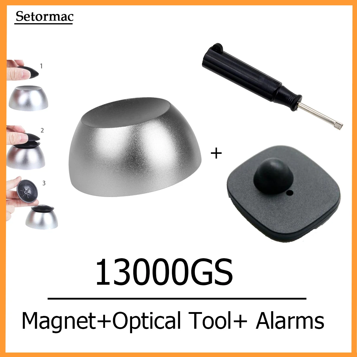 

Cloth Security Tag Detacher Golf Magnetic Detacher 15000GS+Optical Tag Remover +1Alarms For RF8.2Mhz EAS Systems Superlock
