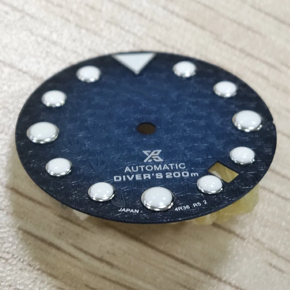 NEW NH35 dial blue white blue with Luminous watch diving accessories dial black blue for SBDX Skx007/009 Turtle Abalone dial