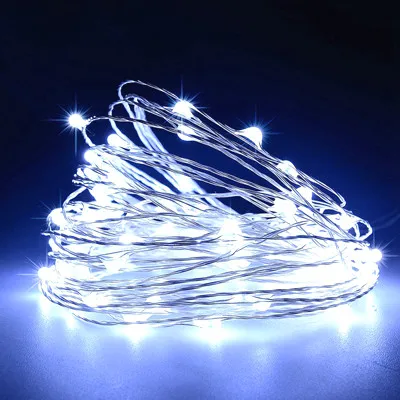 White DC12V светодиодный гирлянда 50M500 светодиодный s Серебряный/медный провод Рождественская гирлянда с адаптером питания для свадьбы наружное украшение - Испускаемый цвет: White