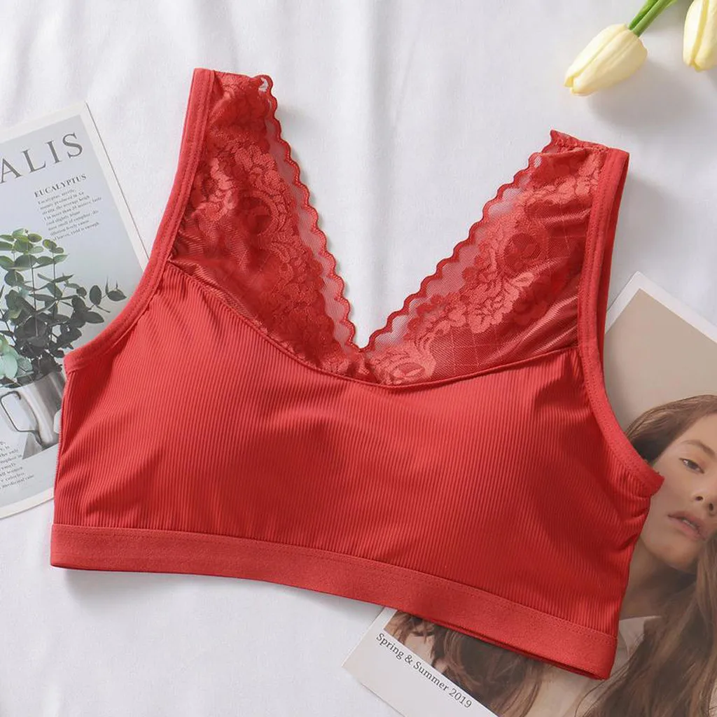 Повседневное женское кружевное нижнее белье бесшовный жилет бюстгальтер топы
