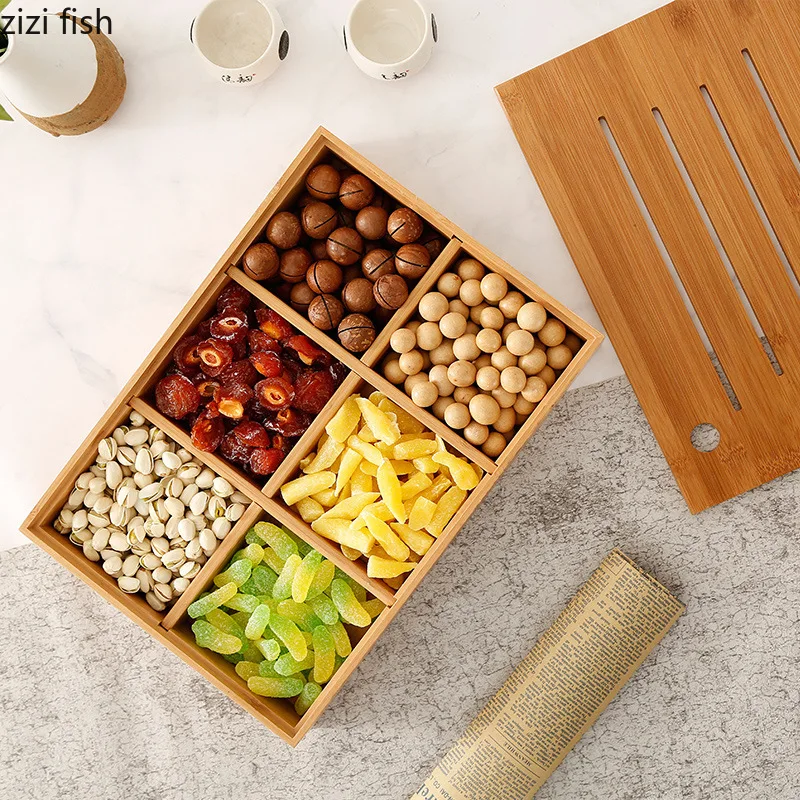 Деревянная коробка для сушеных фруктов креативная конфет с отделенной крышкой
