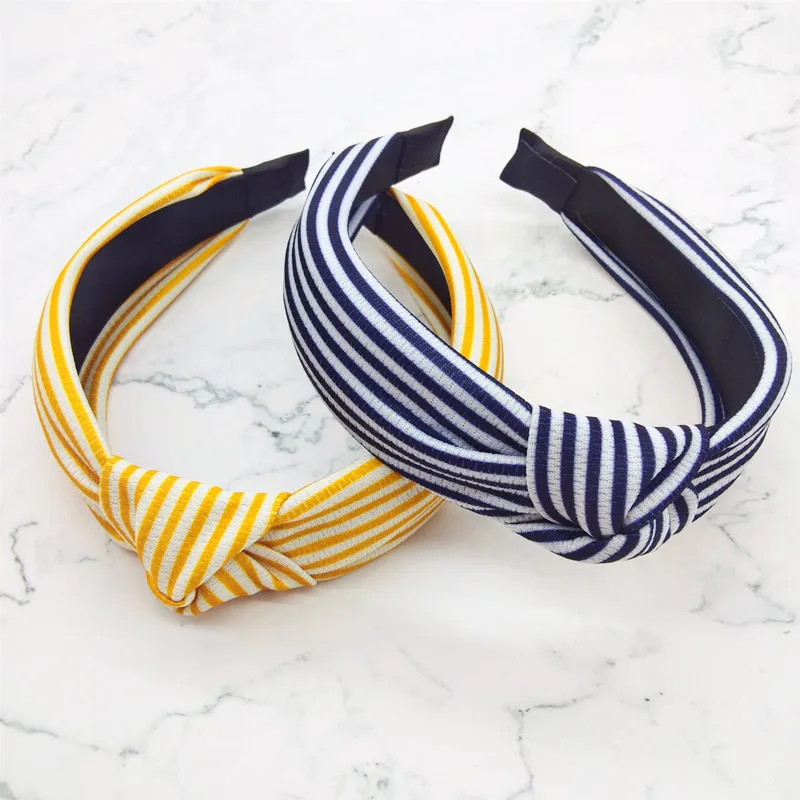 

Free shipping stripe printed knot women hairbands girl's headbands lady's headwear hair accessories