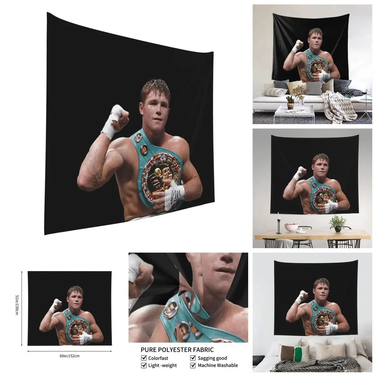 

Классический боксерский гобелен Saul Canelos alvрезы креативные гобелены Печать Юмор графика R257 настенные картины