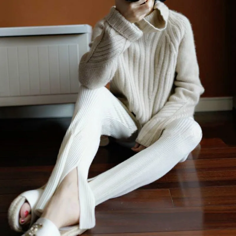 Высокое качество женский шерстяной свитер с высоким воротом зимний утепленный