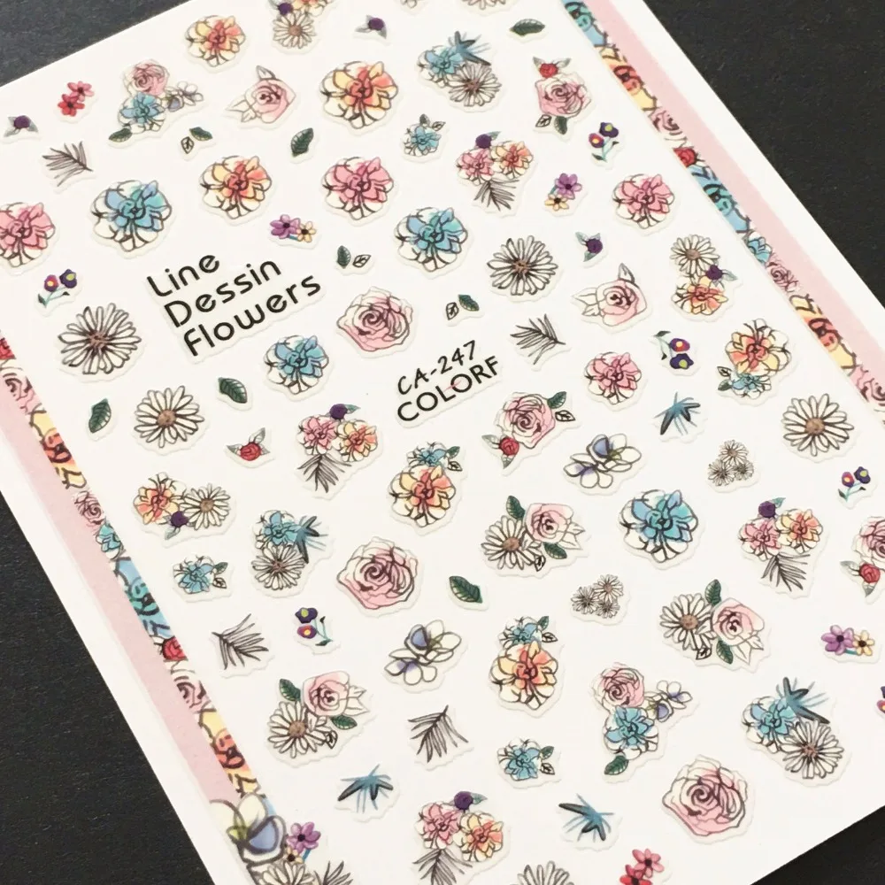 Новинка наклейка для ногтей 3d рисунок цветов декоративные инструменты