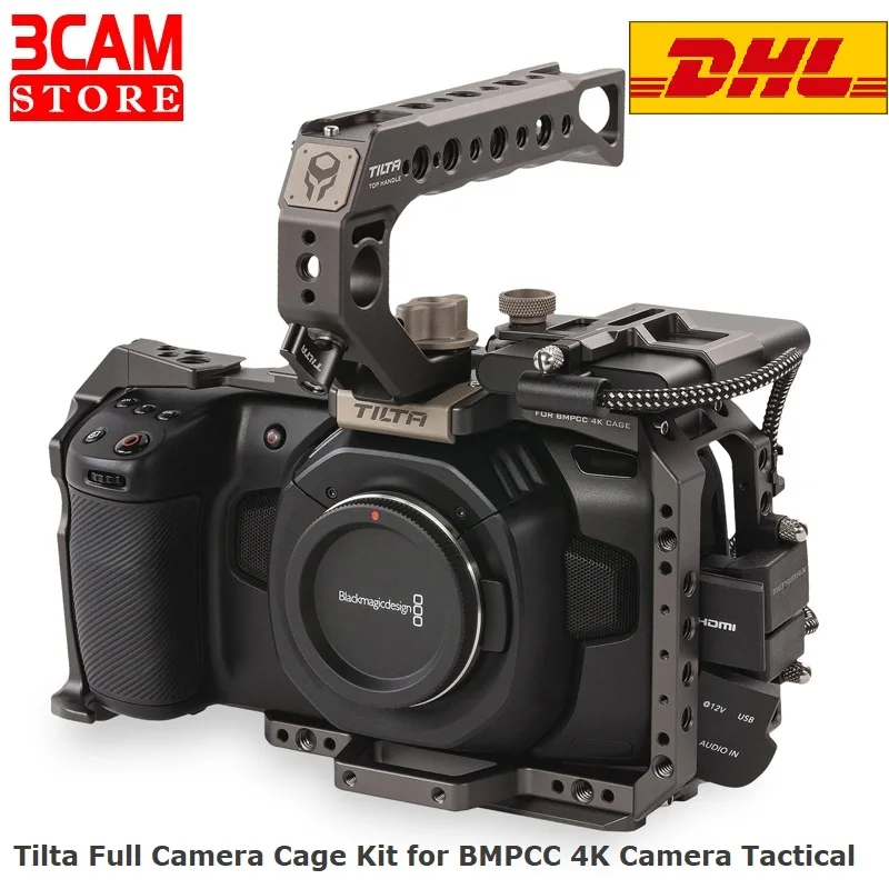 

Tilta BMPCC 4K 6K Cage TA-T01-B-G Tactical finished or Gray Full Cage SSD Drive Holder Top Handle for BlackMagic BMPCC 4K 6K