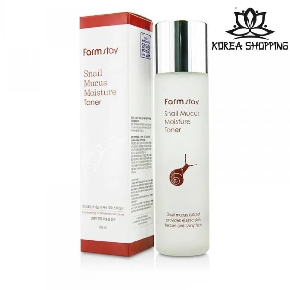 Тонер для лица с муцином улитки. Farmstay Snail Mucus Moisture Toner. Корейская косметика.