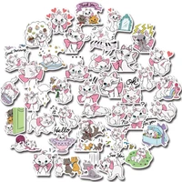disney mary cat cute animal decoration stickers suitcase notebook cartoon hand account stickers waterproof handmade materials