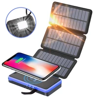 20000mah wireless solar power bank for iphone 12 samsung s20 xiaomi poverbank with solar panel charger fast charging powerbank