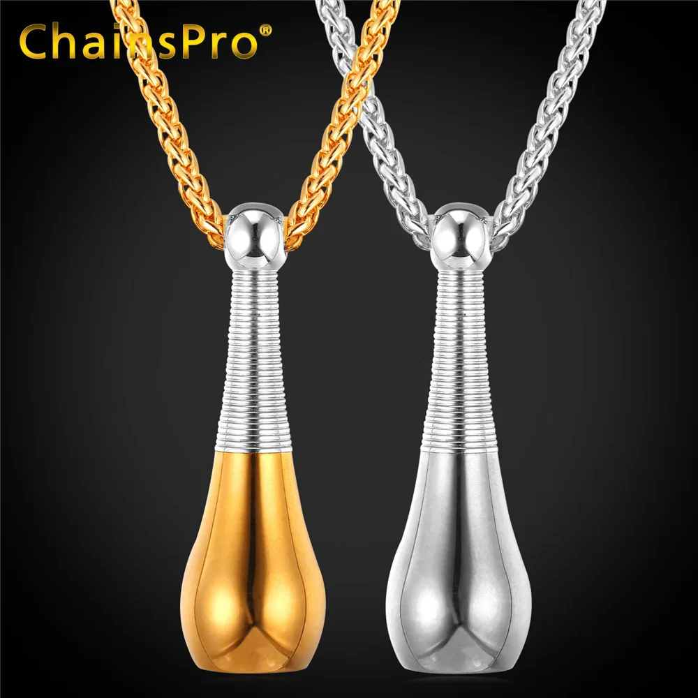 

Collare Perfume Bottle Pendant Necklace For Lady Gift Gold Color Stainless Steel Perfume Necklace Women Jewelry P189
