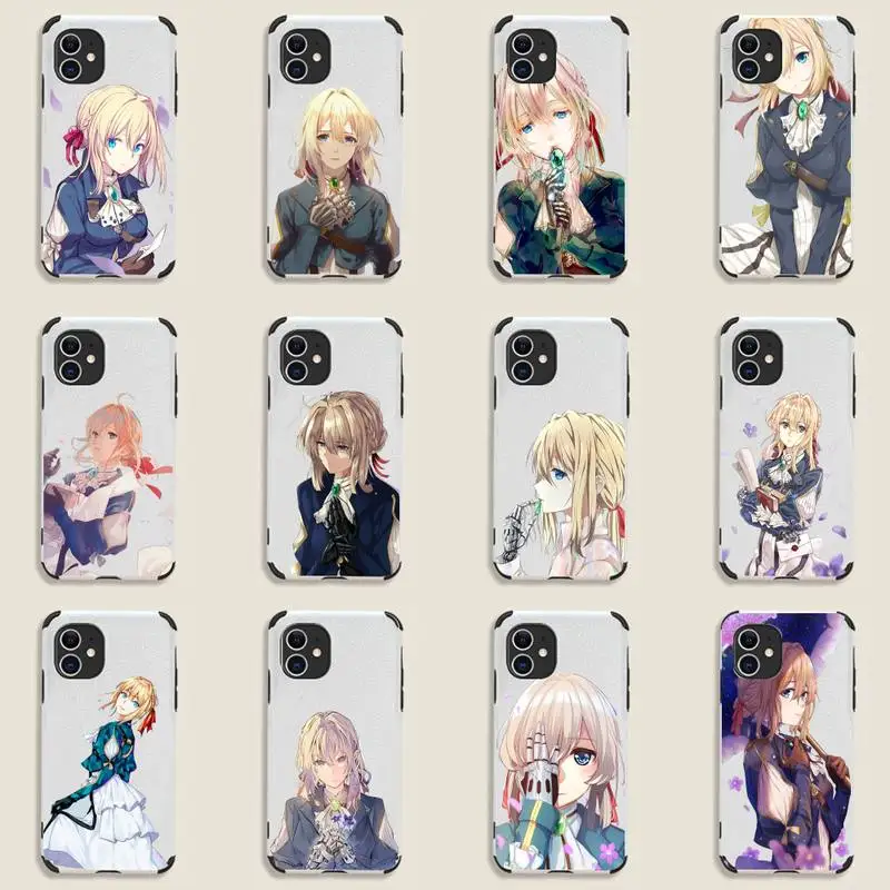 

Violet Evergarden Phone Case Lambskin Leather For iphone 12 11 8 7 6 XR X XS PLUS MINI PLUS PRO MAX Shockproof