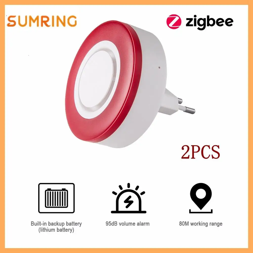 Siren Alarm Zigbee 3.0 Wireless Indoor Fire Strobe Flash Smart Home Big Sounds To Threaten Thief Siren 1.2