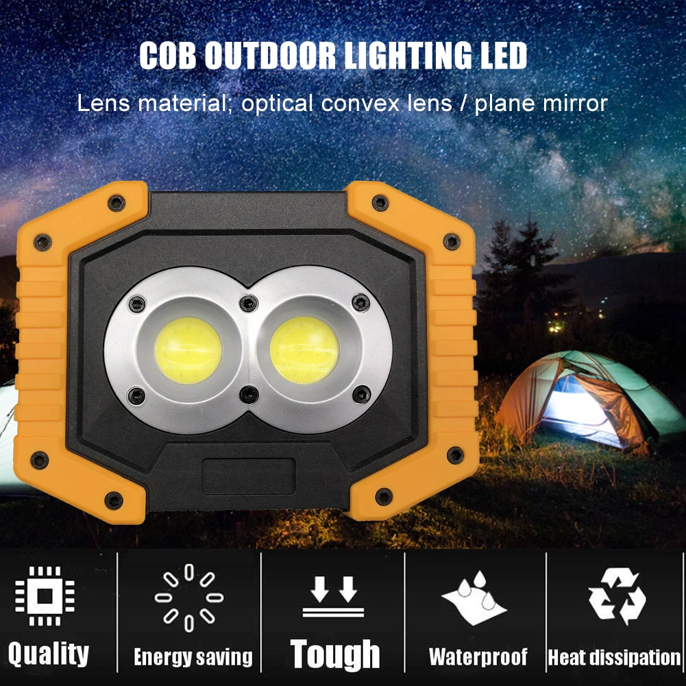 저렴한 100W LED 휴대용 스포트 라이트 야외 작업 캠핑 조명 방수 홍수 조명 슈퍼 밝은 다기능 USB 충전식