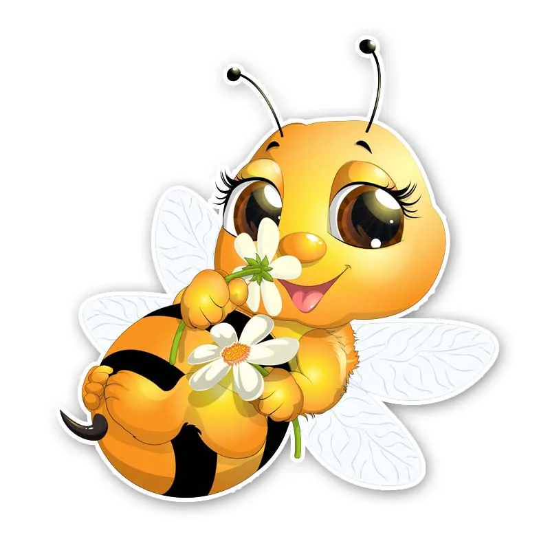 

Hot Lovely Little Bee Cartoon Graffiti Car Sticker Styling Sunscreen Decal Decorative KK18*16cm Vinyl