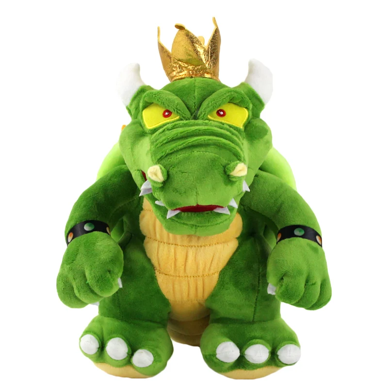 

12" 30cm King Dragon Plush Toys Stuffed Animal Green Skin Gold Crown Doll