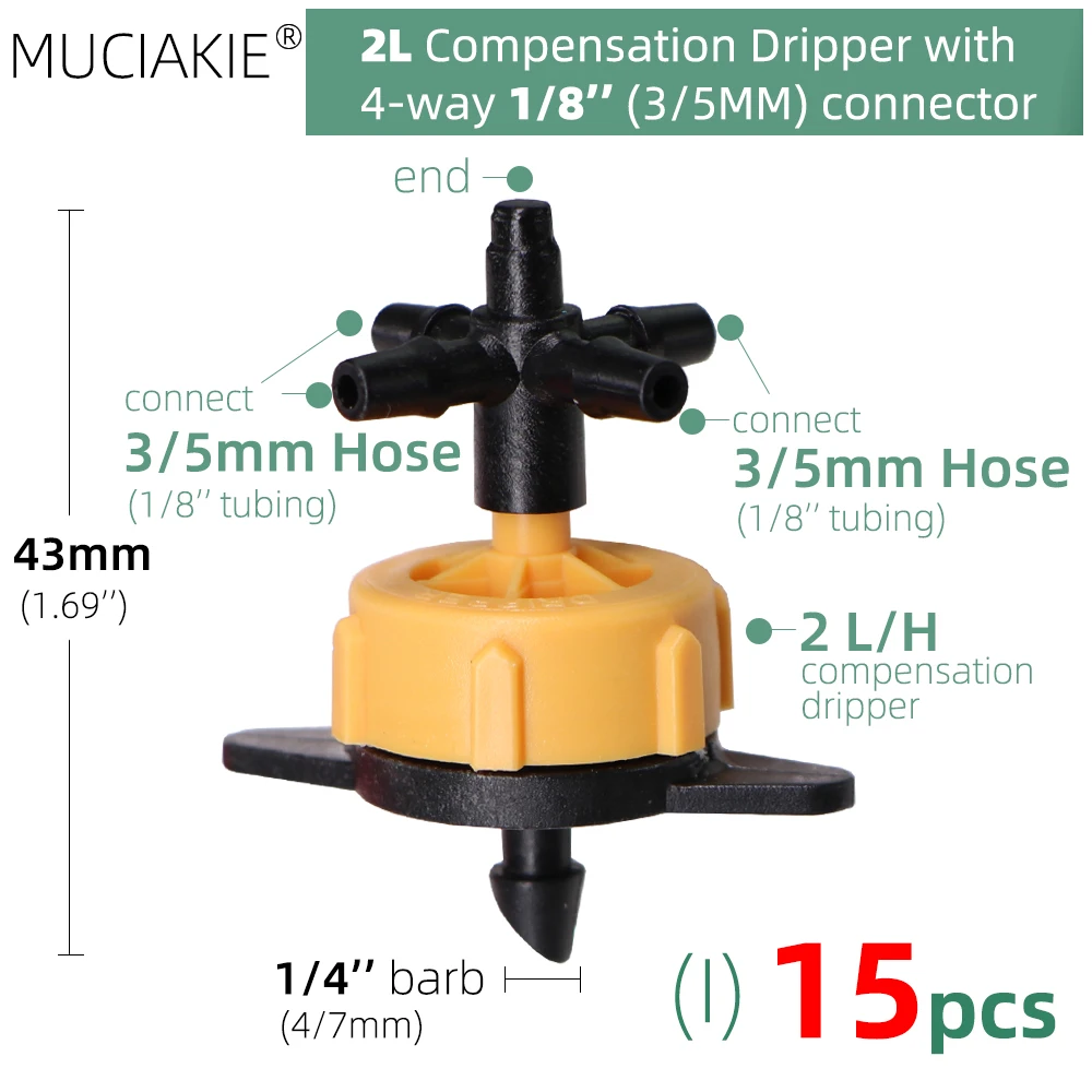 MUCIAKIE 24 типа 3/5 мм 1/8 ''микро капельницы фитинги садовые эмиттеры для полива