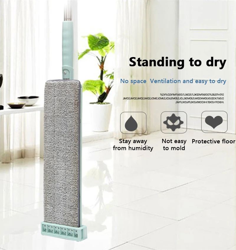 Плоская швабра с ручкой из нержавеющей стали для мытья дома и офиса|Швабры| |