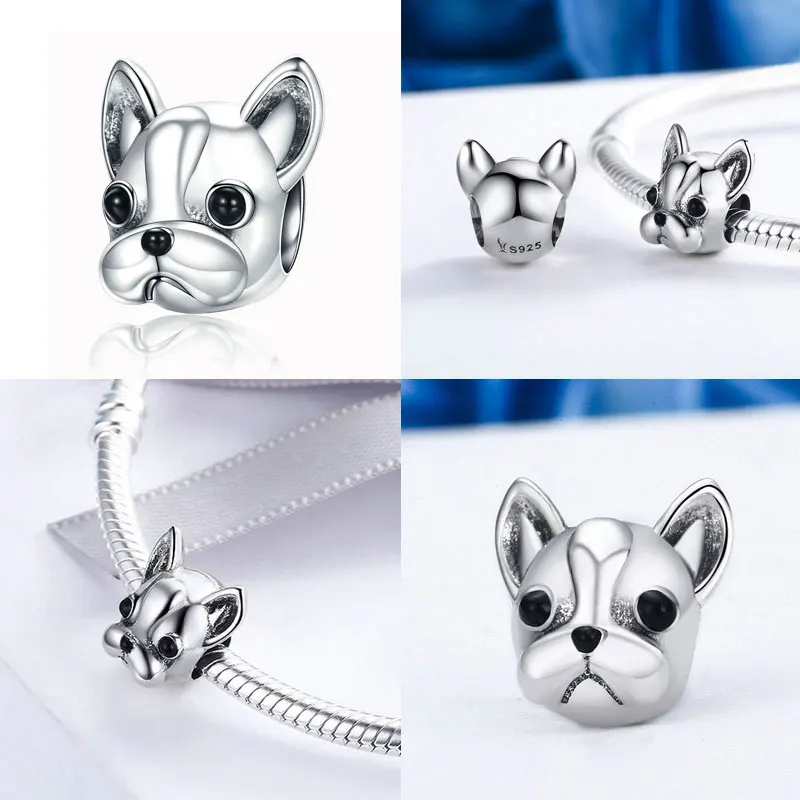 

925 Sterling Silver A Dog 's Story Poodle Puppy French Bulldog Beads Charm Fit Charms Silver 925 Original Bracelet