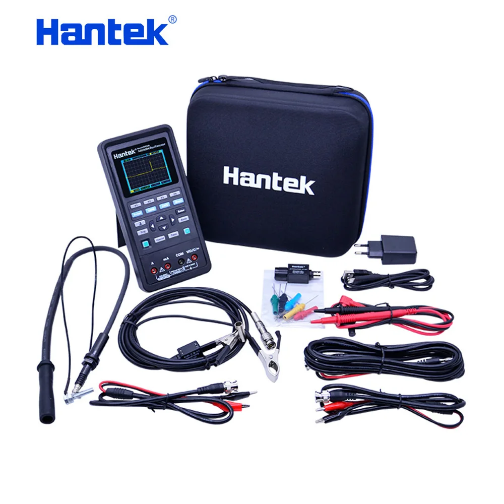 Осциллограф Hantek 2D82 Ручной USB 2 канала 40 МГц 3 в 1 генератор сигналов мультиметр 250MSa/s