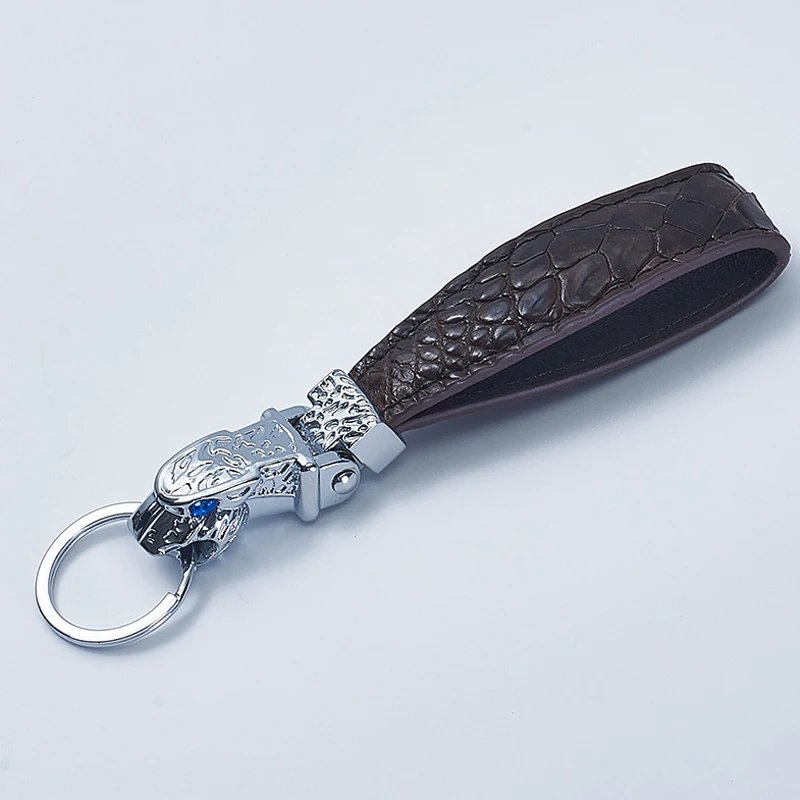 

Индивидуальный брелок с головой леопарда, модные кожаные брелоки из крокодиловой кожи для Jaguar F-PACE XJ XE XF, подарочный кулон унисекс, красный