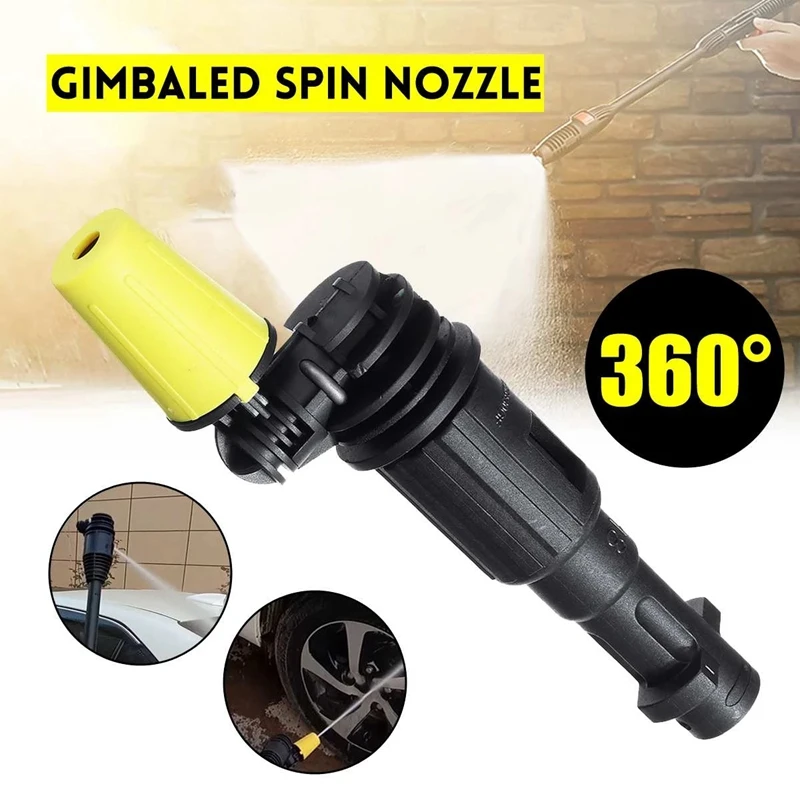 

Wash-Gun Nozzle 360 Degree Gimbaled Rotating Nozzle Pressure Washer Spray Nozzle for Karcher K2-K7 Trigger-Gun