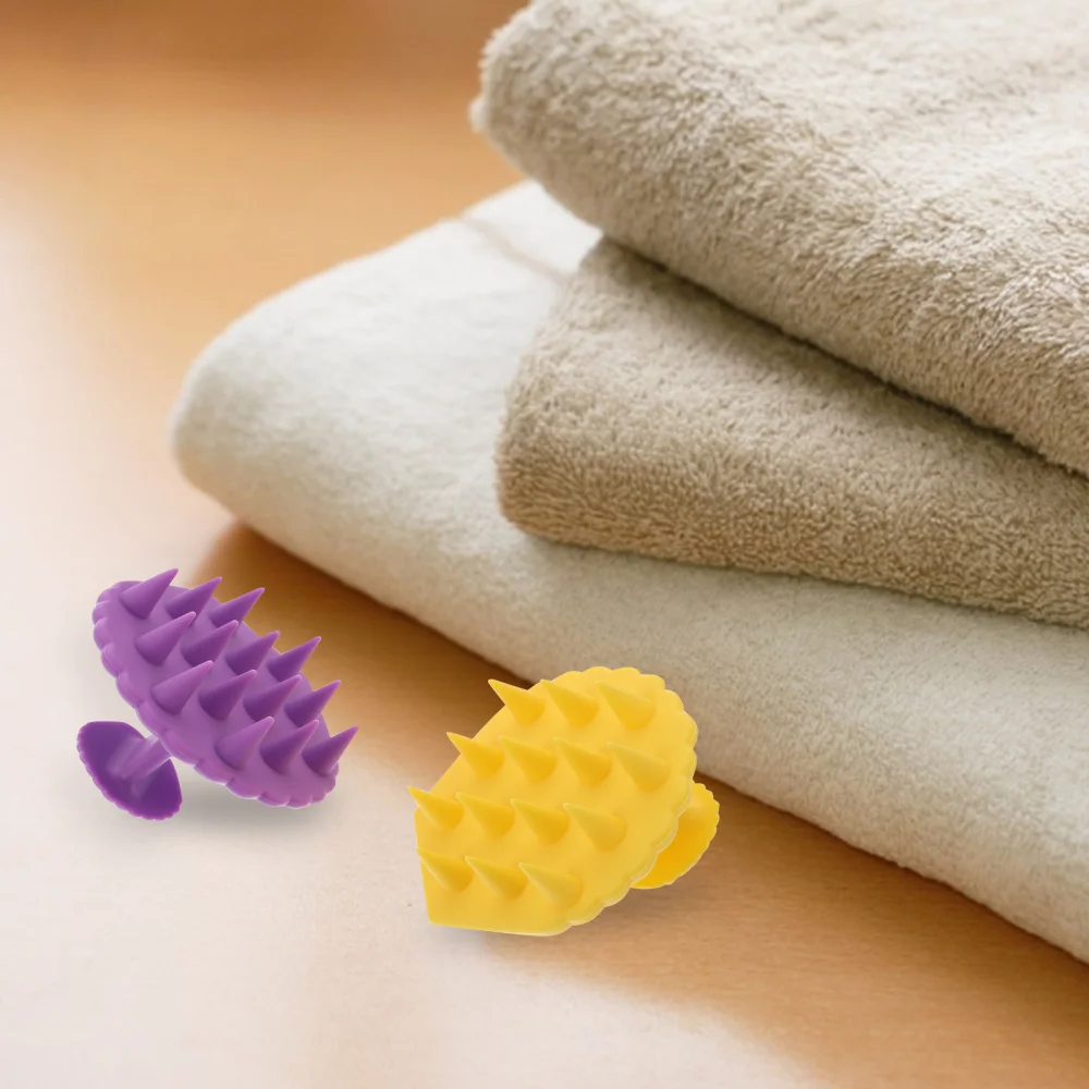 

2Pcs Head Meridian Combs Portable Brushes Silicone Hair Wash Brushes