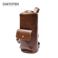daeyoten new retro mens bags casual chest bag personality cylinder bag fashionable small sling bag men trendy handbags zm0968
