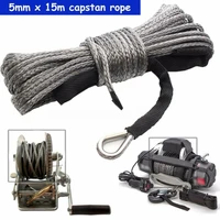 universal atv utv high strength synthetic winch line cable rope tow cord with sheath gray car off road sheath gray rope