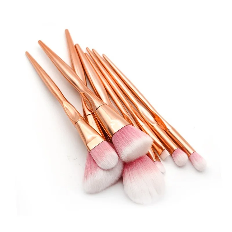 4/8 шт. набор Золотое сердце Форма розовые волосы кисти для макияжа косметический