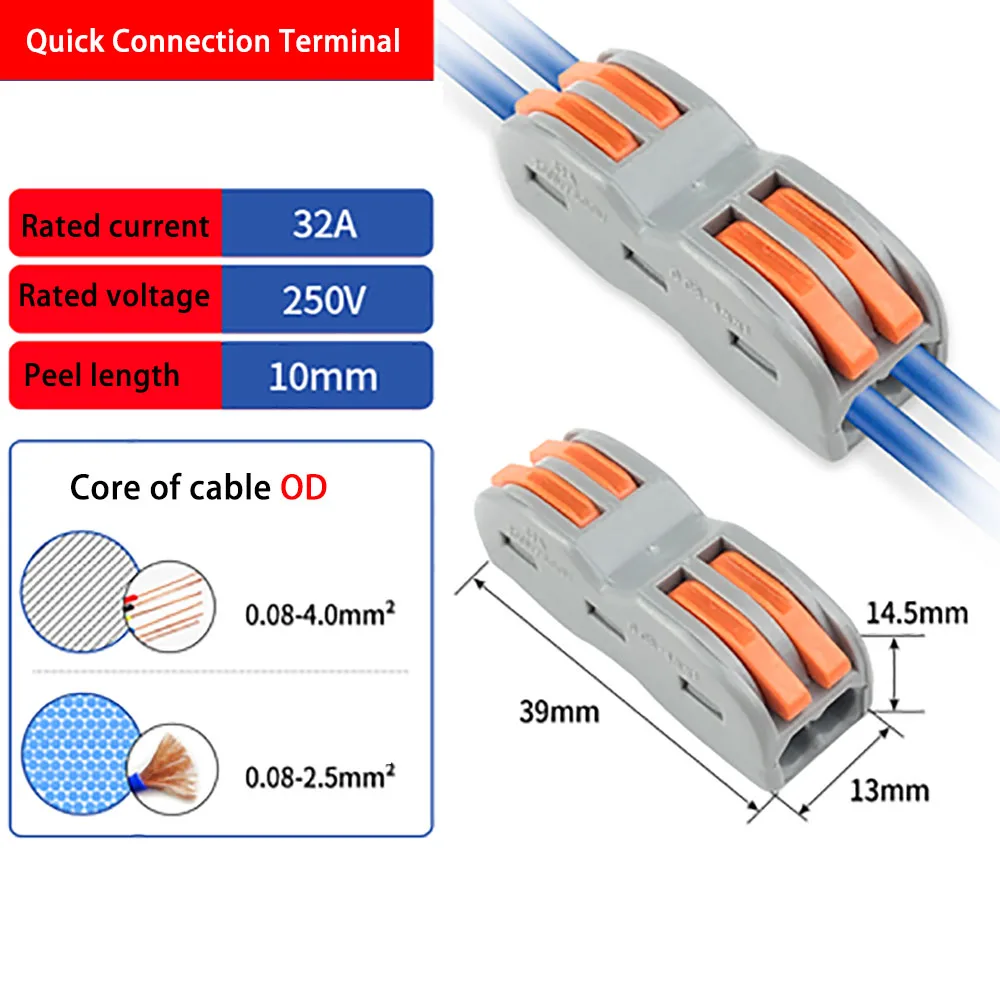 

Electrical Wire Connector Push-in Terminal Block Universal Fast Wiring Cable Connectors For Cable Connection