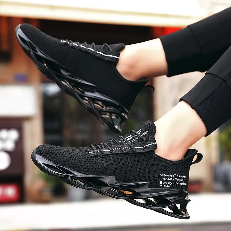 

Hot Sale Fashion Running Shoes Men Sneakers Mesh Breathable Running Shoes Man Blade Bottom Sports Shoes for Male Runway Shoes