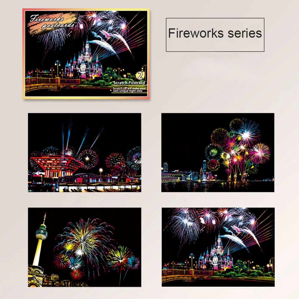 

Scratch Paper Set for KidsAdults Rainbow Girl Flower Painting Scratchboard Art&Craft Engraving Art 4 CardsScratch Drawing Pen