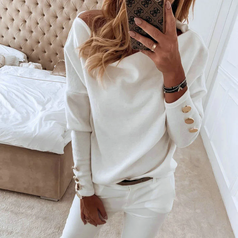 Толстовка Женская с длинным рукавом модный Свободный Топ Элегантная