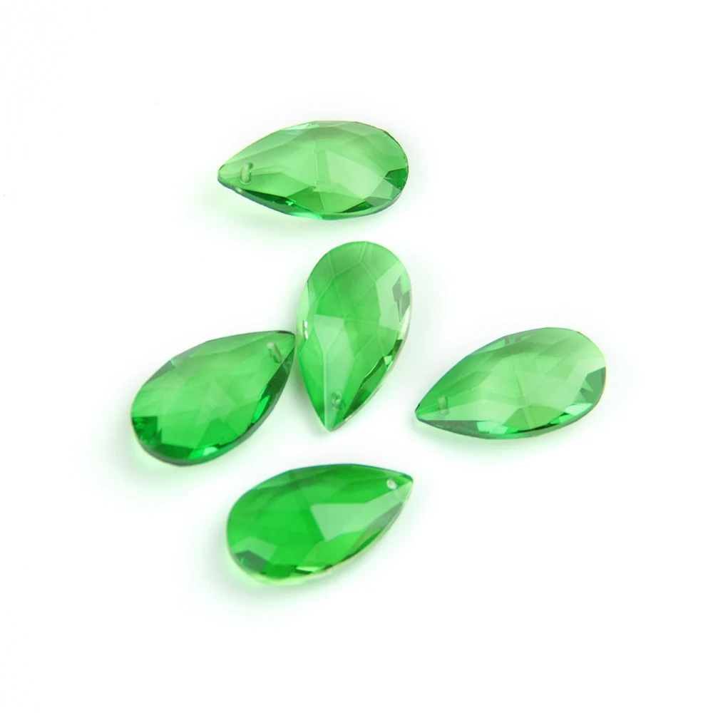 Темно зеленая Хрустальная подвеска для люстры 38 76 мм в форме слезы миндаля детали