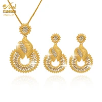 aniid dubai necklace sets for women pendant african jewelry bride earrings gold plated gothic jewelery trendy brazilian wedding