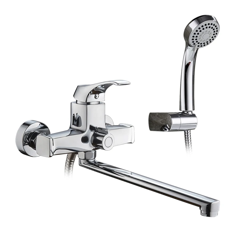 LEDEME Смеситель для ванны с длинным изливом 300 мм. латунь Цвет: хром L2242|head head|shower heads