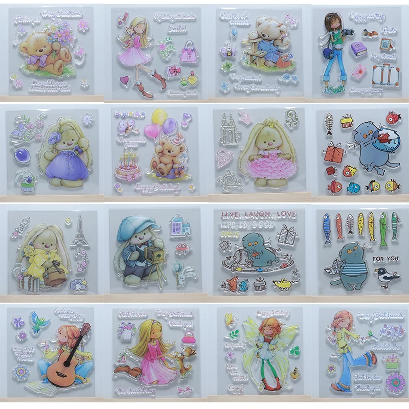 Новинка 2021 прозрачный силиконовый штамп для девочек с изображением медведей