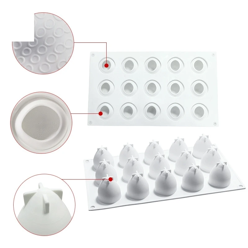 15 полость силиконовые формы для выпечки Форма клубники форма торта Мусса DIY