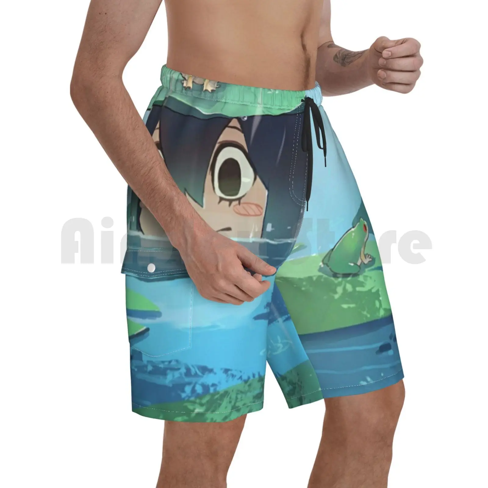 

Beach Shorts Tsuyu Asui Anime Bnha Tsuyu Asui