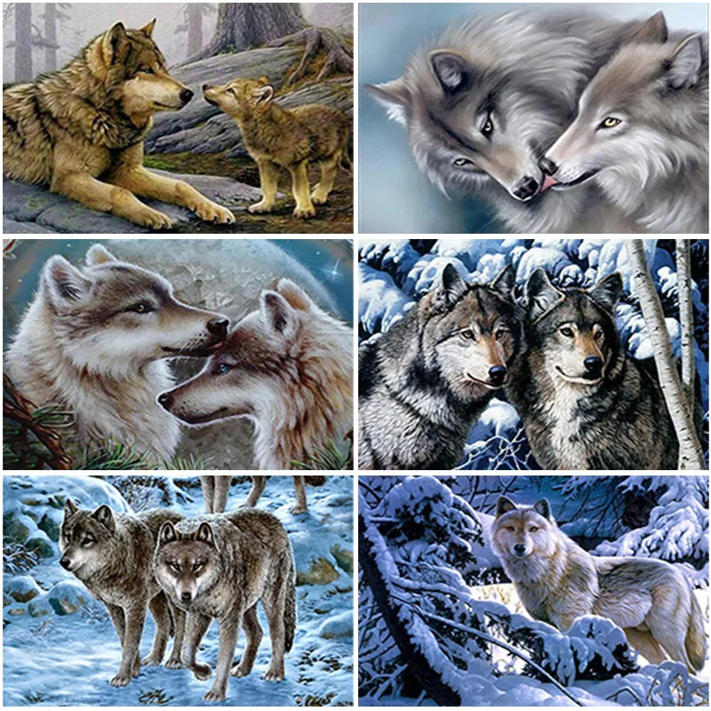 

5D DIY Diamond Painting New Arrivals Wolf Animal Full Square Round Drill Diamond Embroidery Rhinestones Mosaic Home Decoration