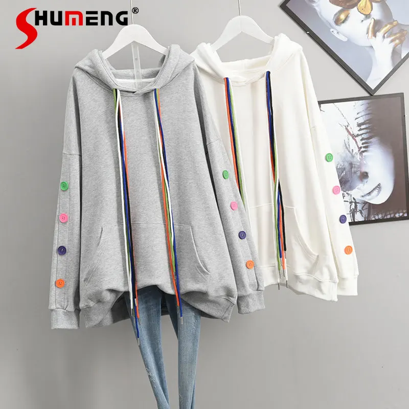 

2021 Spring Hong Kong Style Sweatshirt Fashion Ins Loose Korean Style Hooded Top Plus Size Slim Simple Solid Pullover Hoodie
