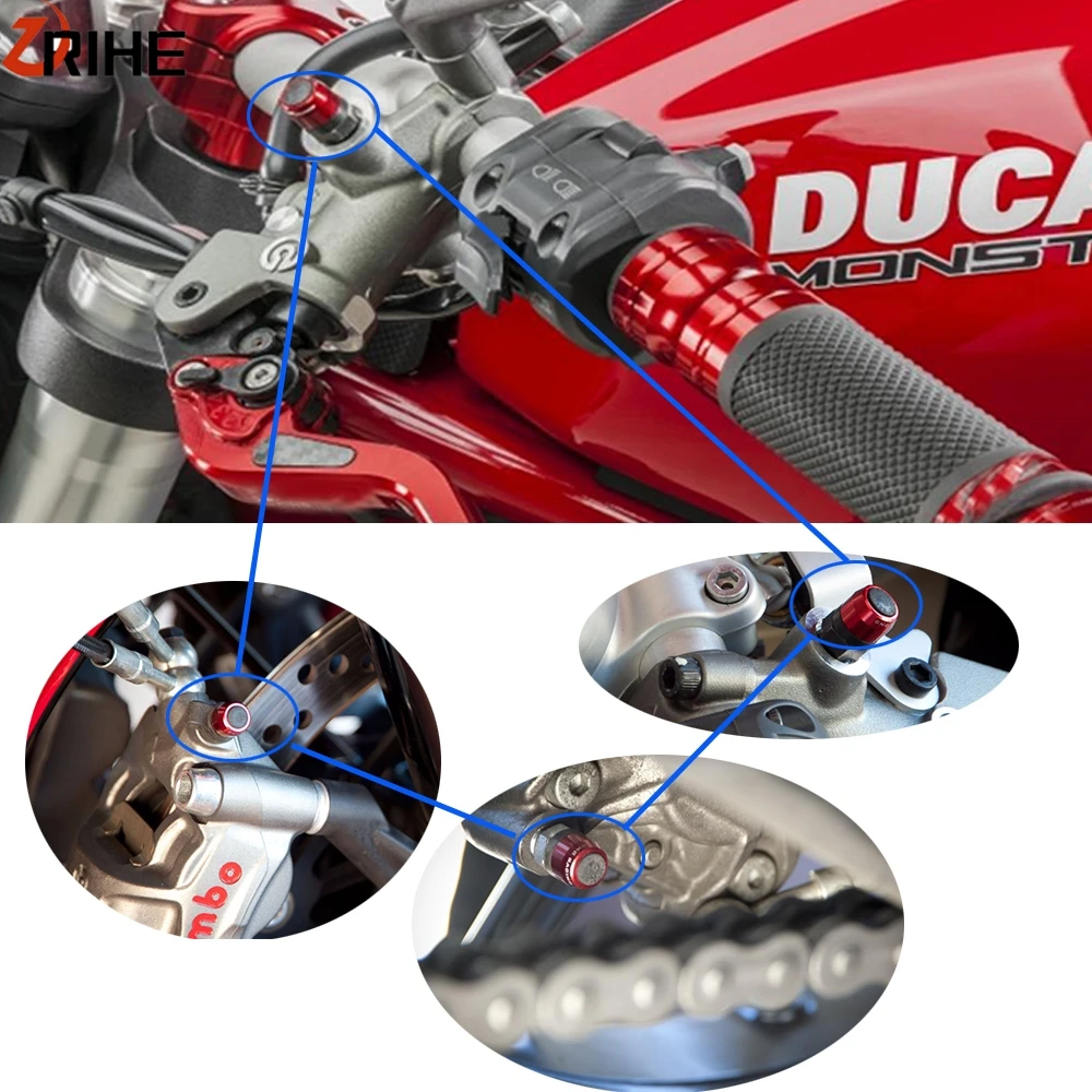 

For Ducati SPORT TOURING ST2 ST3 ST4 ST4S 2001-2005 Motorcycle CNCAluminum Billet Bleed Valve Cover Kit SCRAMBLER 1100 2018 2019